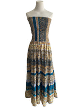 Yellow Blue Strapless Gitana Dress